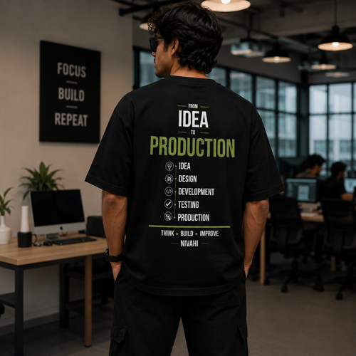 From Idea to Production | Premium Oversized T-Shirt Black