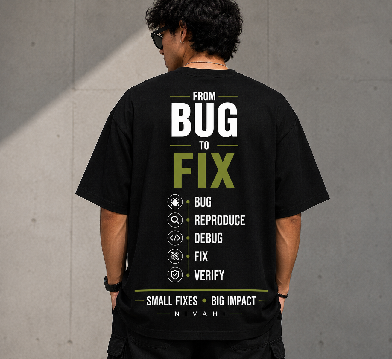 From Bug to Fix | Premium Oversized T-Shirt Black