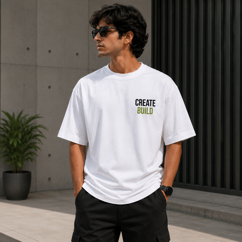 From Idea to Production | Premium Oversized T-Shirt White