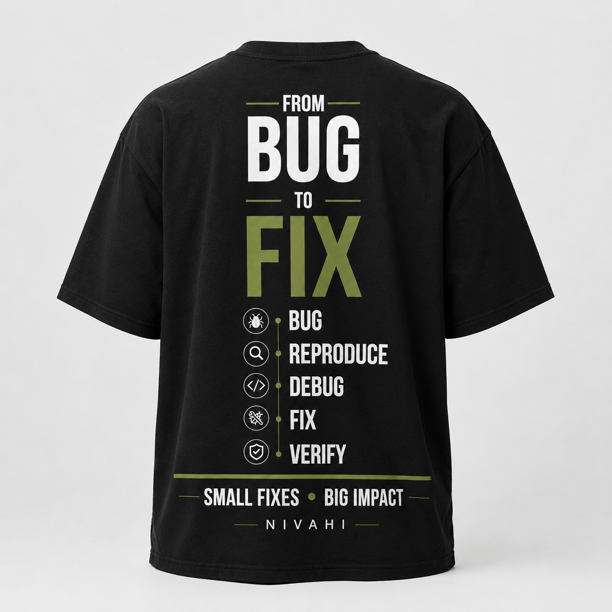 From Bug to Fix | Premium Oversized T-Shirt Black